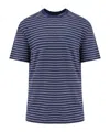 Brunello Cucinelli Striped Short-sleeved T-shirt In Blue