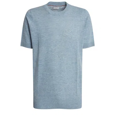 Brunello Cucinelli Short-sleeved T-shirt In Blue