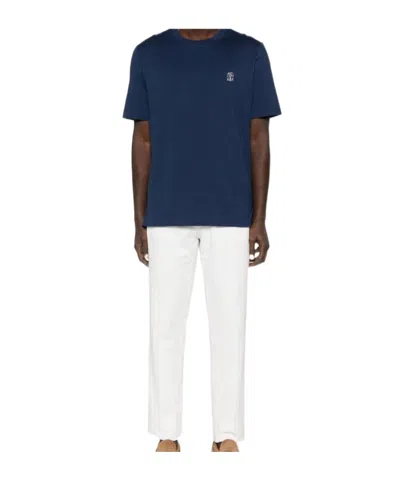 BRUNELLO CUCINELLI BRUNELLO CUCINELLI LOGO PRINTED CREWNECK T-SHIRT