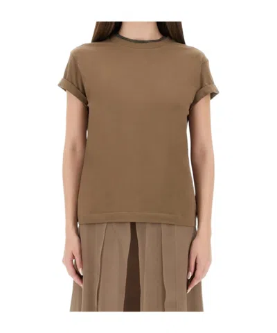 BRUNELLO CUCINELLI EMBELLISHED-NECKLINE T-SHIRT