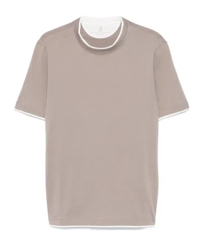BRUNELLO CUCINELLI BRUNELLO CUCINELLI LAYERED-EFFECT CREWNECK T-SHIRT
