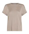 Brunello Cucinelli Glitter Detailing T-shirt In Nude