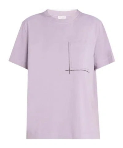 BRUNELLO CUCINELLI BRUNELLO CUCINELLI EMBELLISHED CREWNECK T-SHIRT