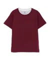 Brunello Cucinelli Short-sleeved T-shirt In Burgundy