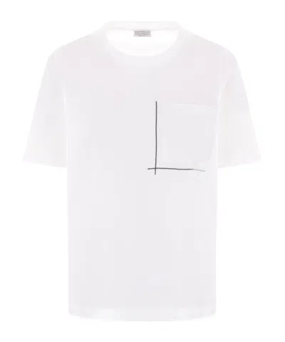BRUNELLO CUCINELLI BRUNELLO CUCINELLI EMBELLISHED CREWNECK T-SHIRT