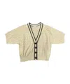 Brunello Cucinelli Short-sleeved V-neck Knitted Cardigan In Nude
