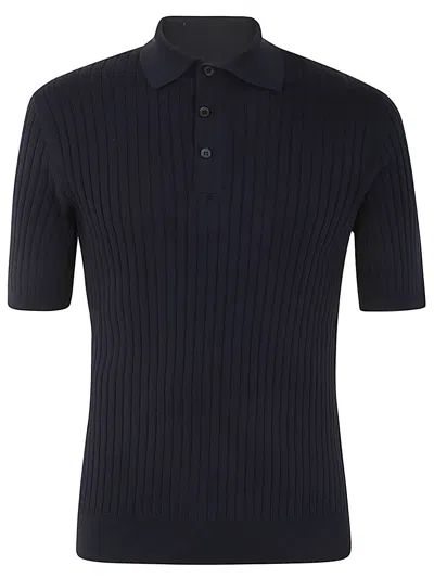 Brunello Cucinelli Short Sleeves Polo In Navy
