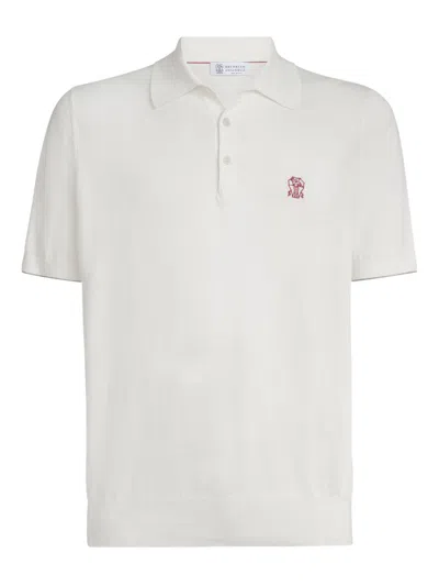 Brunello Cucinelli Short Sleeves Polo Shirt In Gray