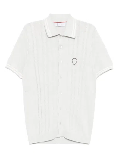Brunello Cucinelli Short Sleeves Shirt In Grey