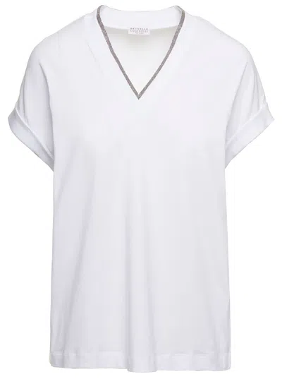 Brunello Cucinelli Short Sleeves Tshirt In White