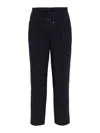 Brunello Cucinelli Men Leisure Fit Trousers In Virgin Wool Flannel With Drawstring And Double Darts