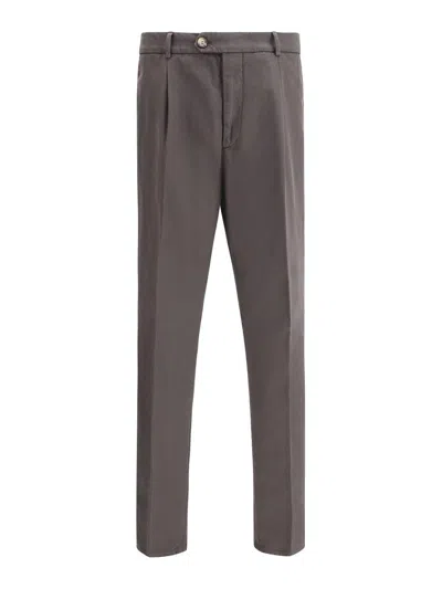 Brunello Cucinelli Virgin Wool Pants In Brown