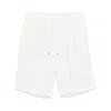 Brunello Cucinelli Men Garment-dyed Bermuda Shorts In Linen Gabardine With Drawstring And Pleat
