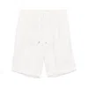 Brunello Cucinelli Men Garment-dyed Bermuda Shorts In Linen Gabardine With Drawstring And Pleat