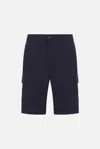 Brunello Cucinelli Men Double French Terry Bermuda Shorts In Blue