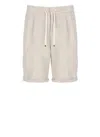 Brunello Cucinelli Linen Drawstring Bermuda Shorts In Multi