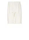 Brunello Cucinelli Drawstring Waist Linen Bermuda Shorts In Neutral