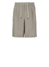 Brunello Cucinelli Linen Bermuda Shorts In Gray