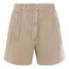 Brunello Cucinelli Cotton Blend Bermuda Shorts In Brown
