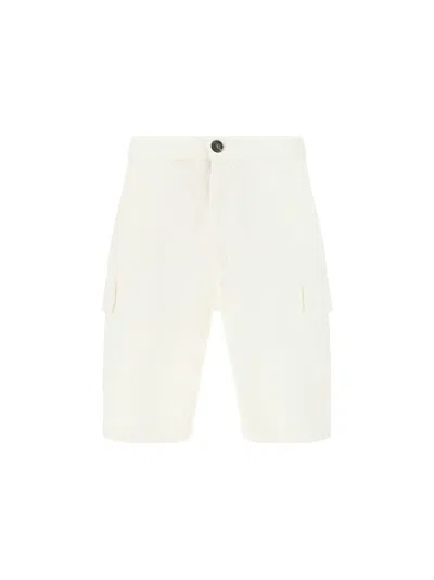 Brunello Cucinelli Garment-dyed Cotton Bermuda Shorts In White