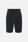 Brunello Cucinelli Men's Garment Dyed Bermuda Shorts In Navy Blue