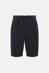 Brunello Cucinelli Men's Garment Dyed Bermuda Shorts In Blue