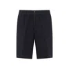 Brunello Cucinelli Men Garment-dyed Bermuda Shorts In Twisted Cotton Gabardine In Blue