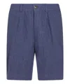 Brunello Cucinelli Lightweight Délavé Linen Bermuda Shorts With Elasti In Blue