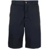 Brunello Cucinelli Men Cotton Bermuda Shorts In Blue