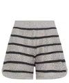Brunello Cucinelli Striped Knit Short In Grey