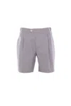 Brunello Cucinelli Logo Patch Bermuda Shorts In Grey