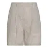 Brunello Cucinelli Beige Linen Short In Iuta