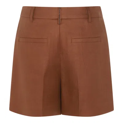 Brunello Cucinelli Mou Linen Shorts In Brown