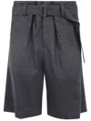Brunello Cucinelli Waist Belted Pleated Shorts Pockets In Gray