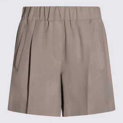 Brunello Cucinelli Sand Viscose Shorts In Brown