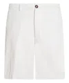 Brunello Cucinelli Men Garment-dyed Bermuda Shorts In Twisted Cotton Gabardine In White