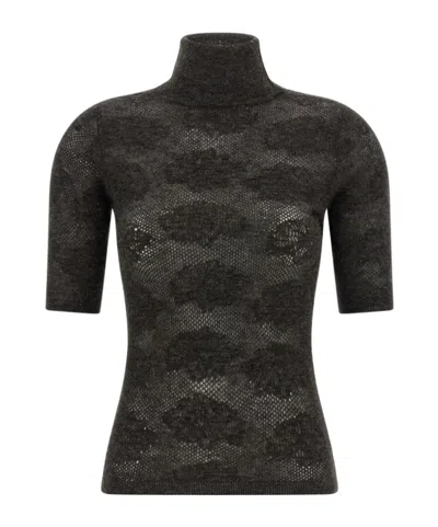 Brunello Cucinelli Short-sleeve Turtleneck Jumper In Black