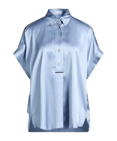 Brunello Cucinelli Short-sleeved Shirt In Blue