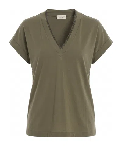 Brunello Cucinelli Short-sleeved Top In Green