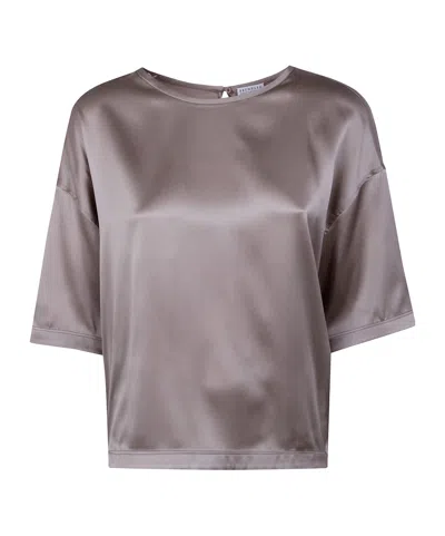 Brunello Cucinelli Short-sleeved Top In Pink