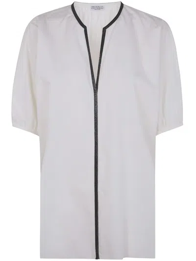 Brunello Cucinelli Shortsleeves Blouse In Beige