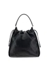 Brunello Cucinelli Women Bucket Mellow Leather Bucket Bag With Monili Detail In Black