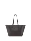 Brunello Cucinelli Geometric Design Leather Tote Bag With Structured Silhouette