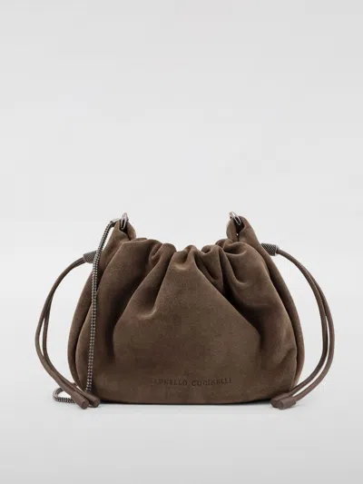 BRUNELLO CUCINELLI CLUTCH BRUNELLO CUCINELLI WOMAN COLOR BROWN,G55367032