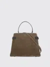 Brunello Cucinelli Suede Leather Shoulder Bag With Metal Hardware In Brown