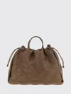 Brunello Cucinelli Women Mellow Quilted Leather Shopper Bag With Monile In Brown