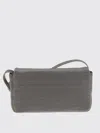 Brunello Cucinelli Rectangular Leather Shoulder Bag With Adjustable Strap In Gray