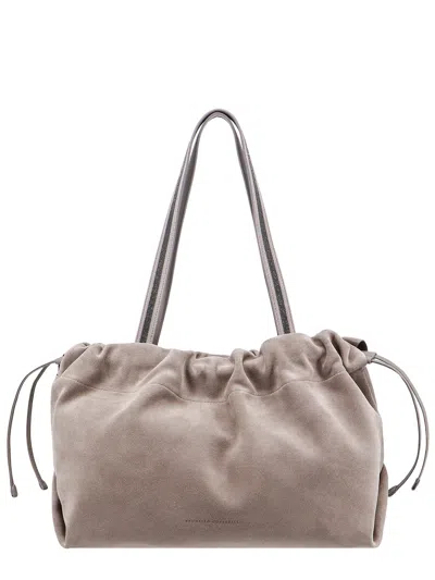 Brunello Cucinelli Shoulder Bag In Grey