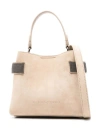 Brunello Cucinelli Monili-chain Suede Cross Body Bag In Neutrals