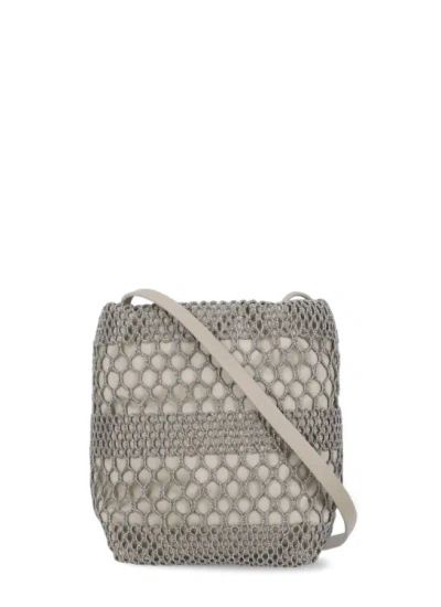 Brunello Cucinelli Shoulder Bag With Drawstrings In Grey